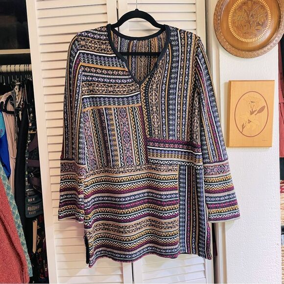 Coldwater Creek Patchwork Sweater Tunic - Picture 1 of 4